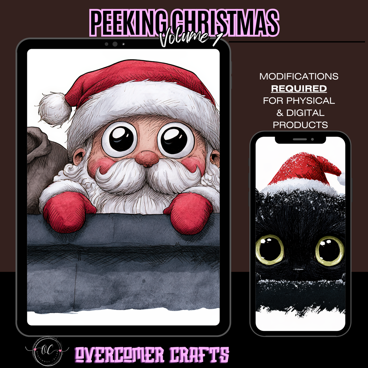 Christmas Peeking Clipart Bundle | 113 Holiday PNG Images | Commercial Use | Digital Download